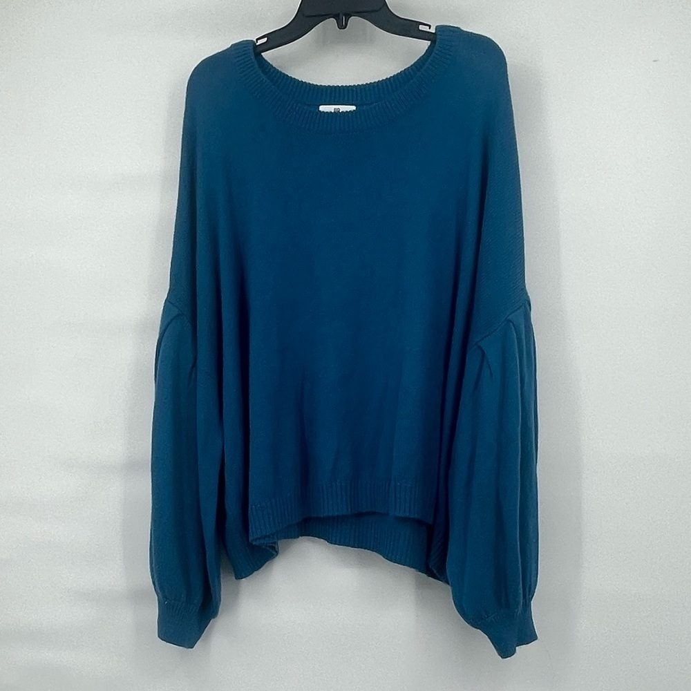 Brass plum BP nwt teal chunky balloon sleeve sweater